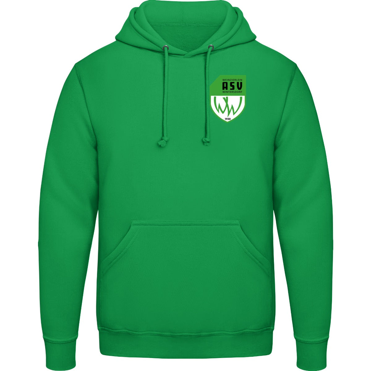 College Hoodie JH001 – ASV-Wappen herzseitig Kelly Green Vorderseite
