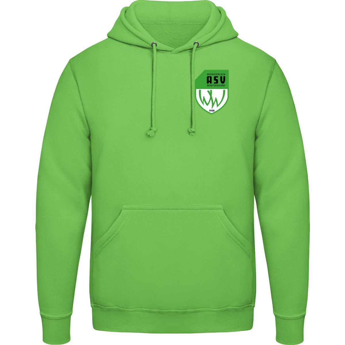 College Hoodie JH001 – ASV-Wappen herzseitig Lime Green Vorderseite