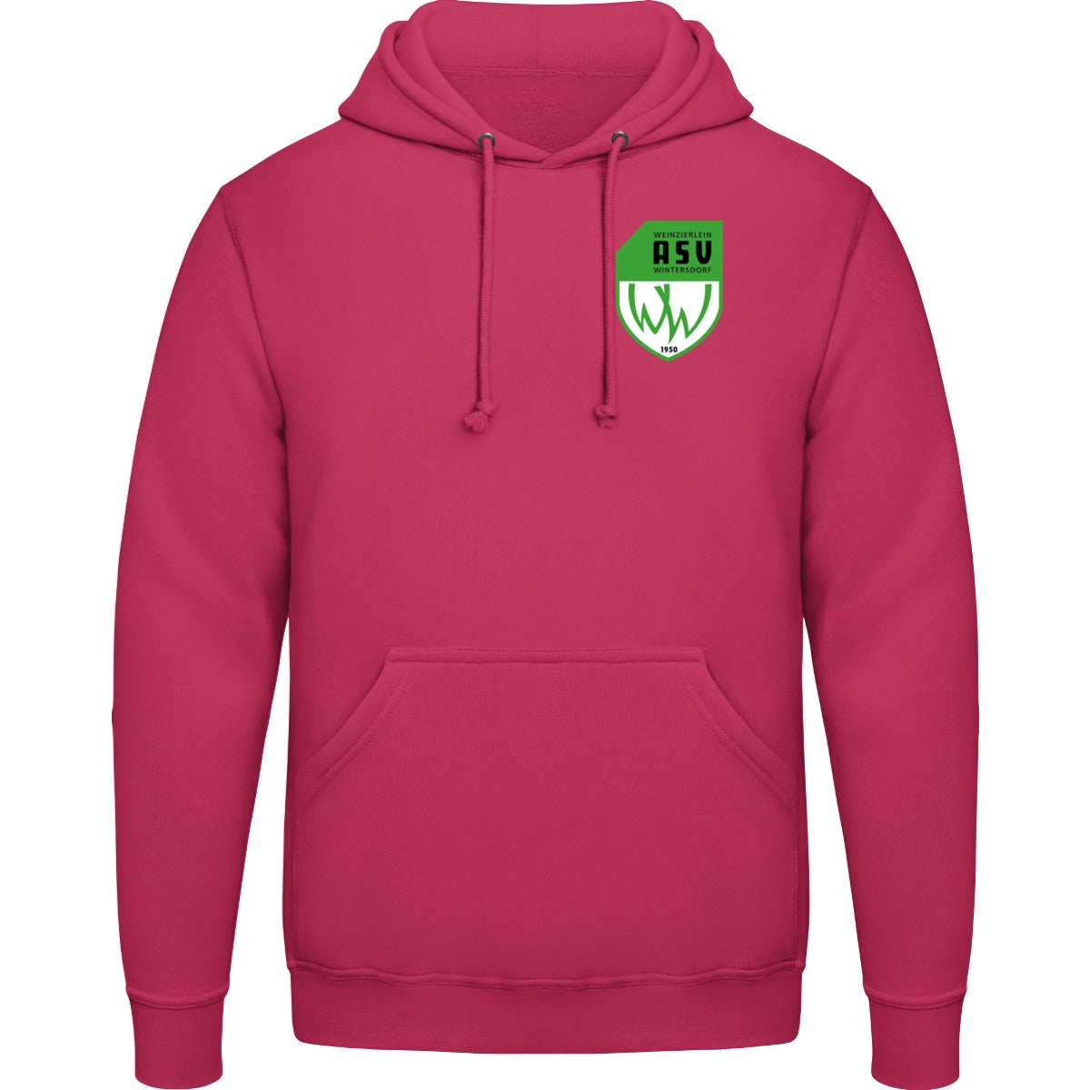 College Hoodie JH001 – ASV-Wappen herzseitig Lipstick Pink Vorderseite
