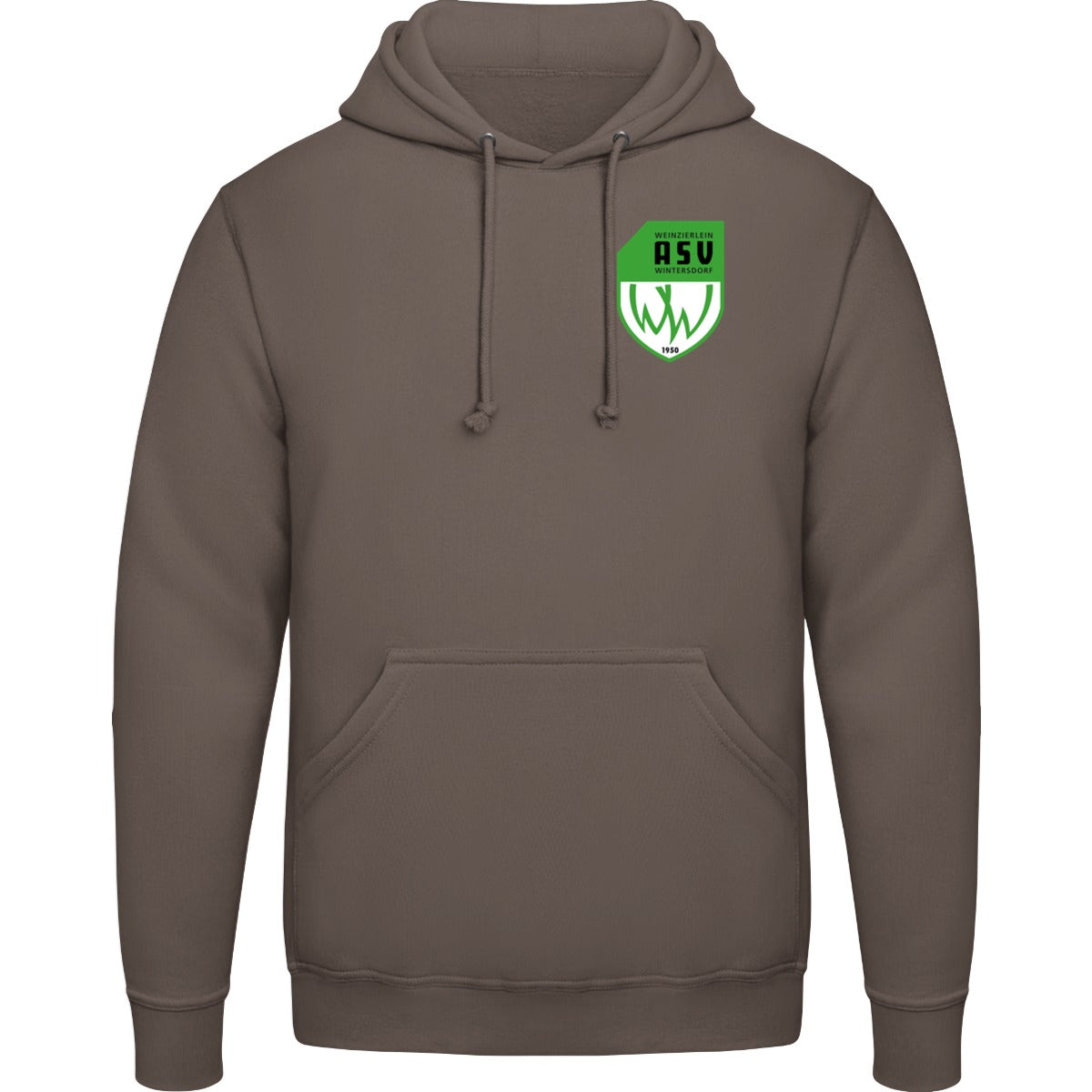 College Hoodie JH001 – ASV-Wappen herzseitig Mocha Brown Vorderseite
