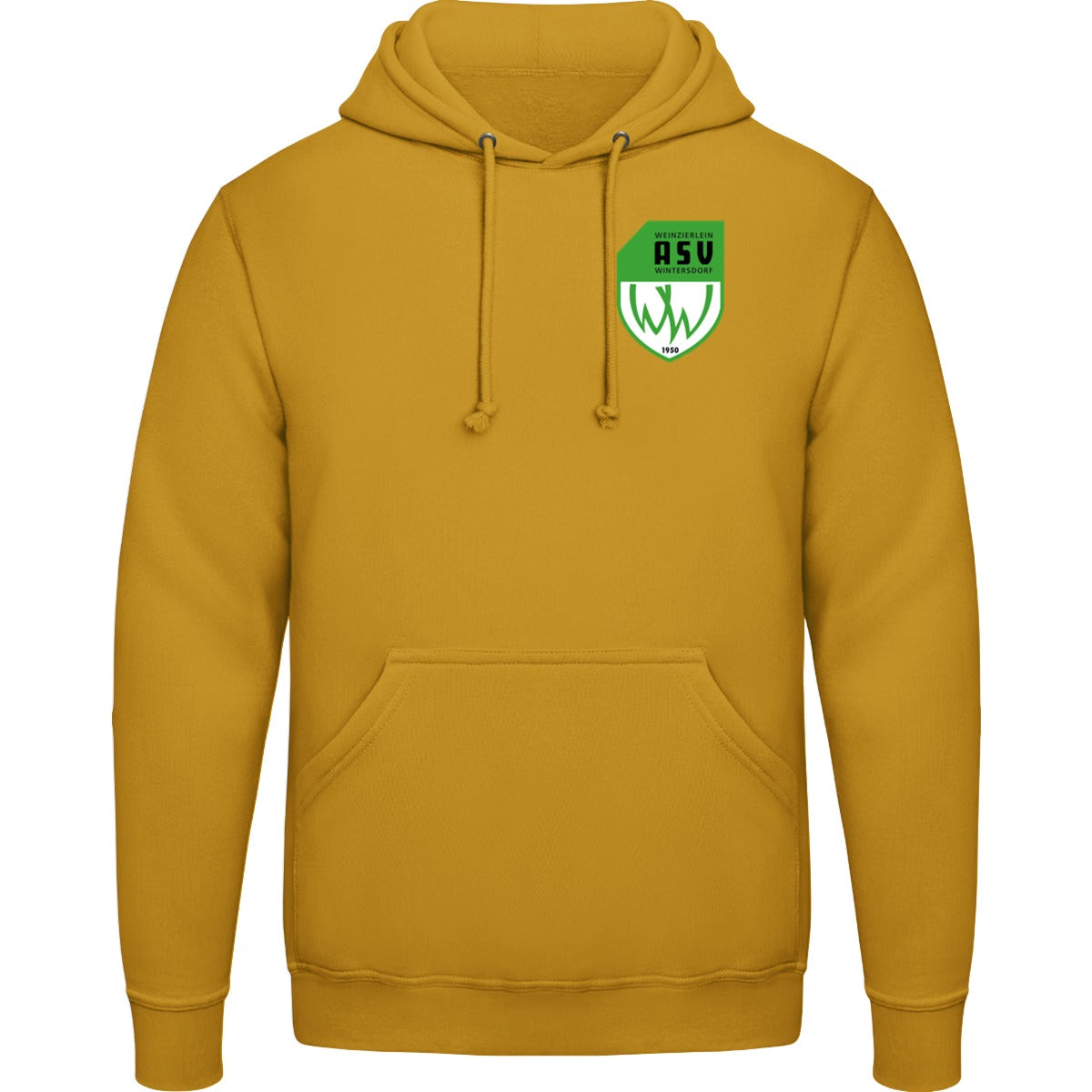 College Hoodie JH001 – ASV-Wappen herzseitig Mustard Vorderseite