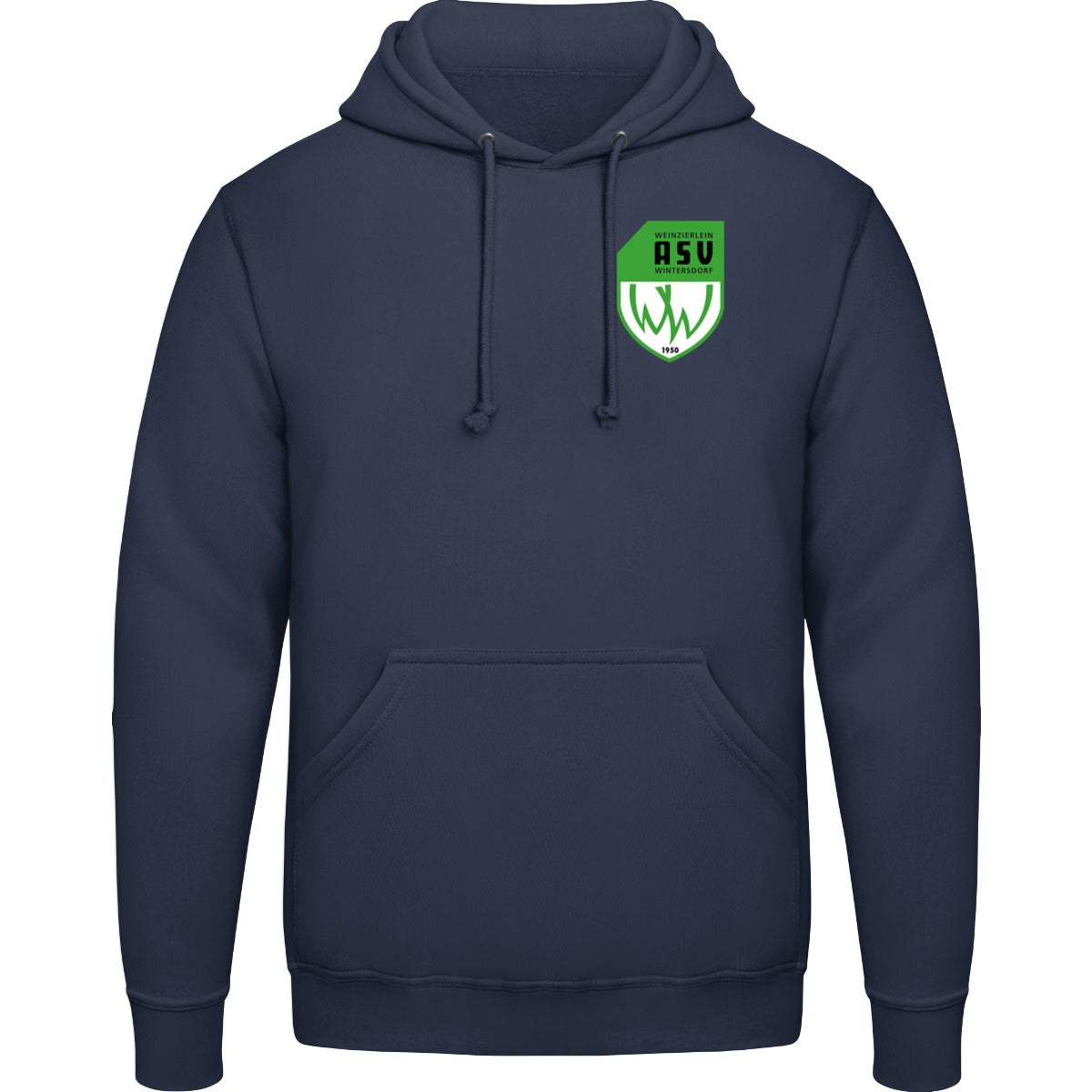 College Hoodie JH001 – ASV-Wappen herzseitig Navy Smoke Vorderseite