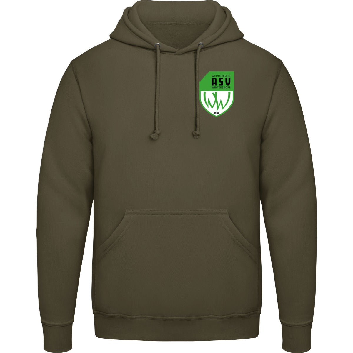 College Hoodie JH001 – ASV-Wappen herzseitig Olive Green Vorderseite