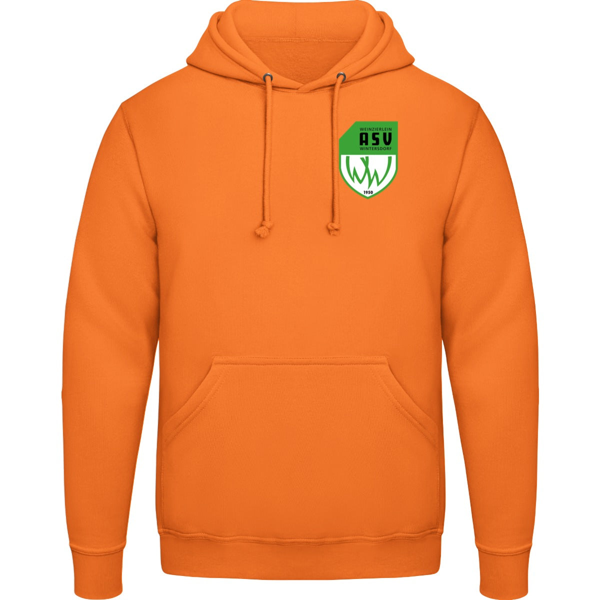 College Hoodie JH001 – ASV-Wappen herzseitig Orange Crush Vorderseite