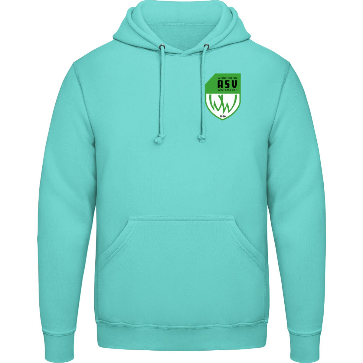 College Hoodie JH001 – ASV-Wappen herzseitig Peppermint Vorderseite