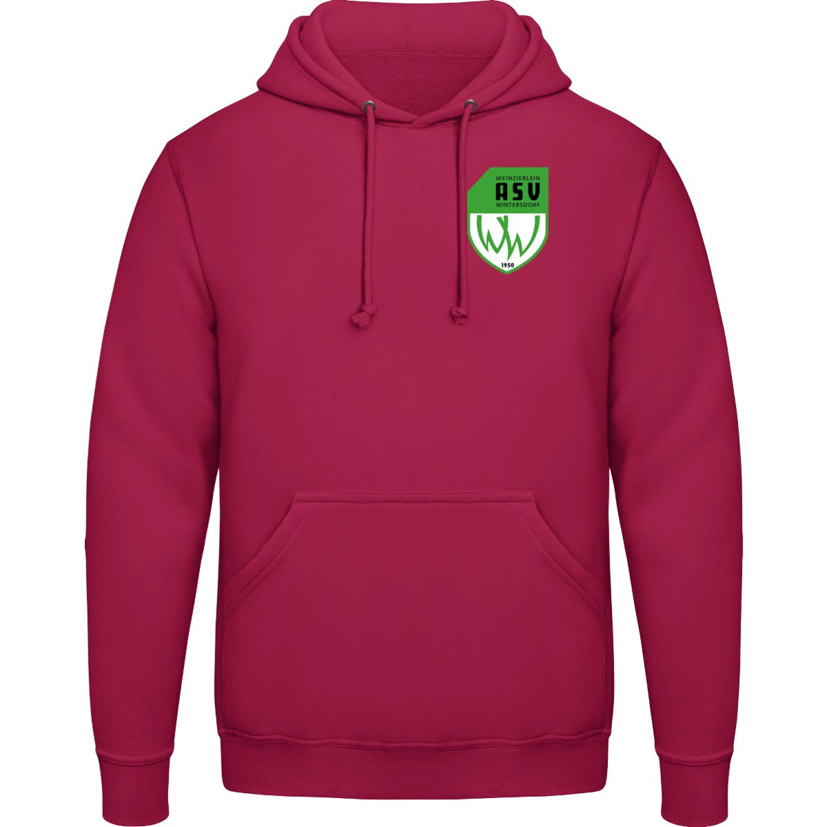 College Hoodie JH001 – ASV-Wappen herzseitig Red Hot Chilli Vorderseite