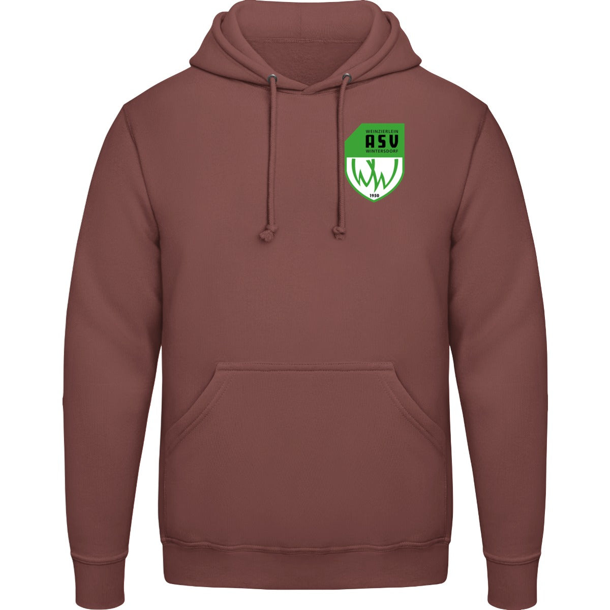 College Hoodie JH001 – ASV-Wappen herzseitig Red Rust Vorderseite