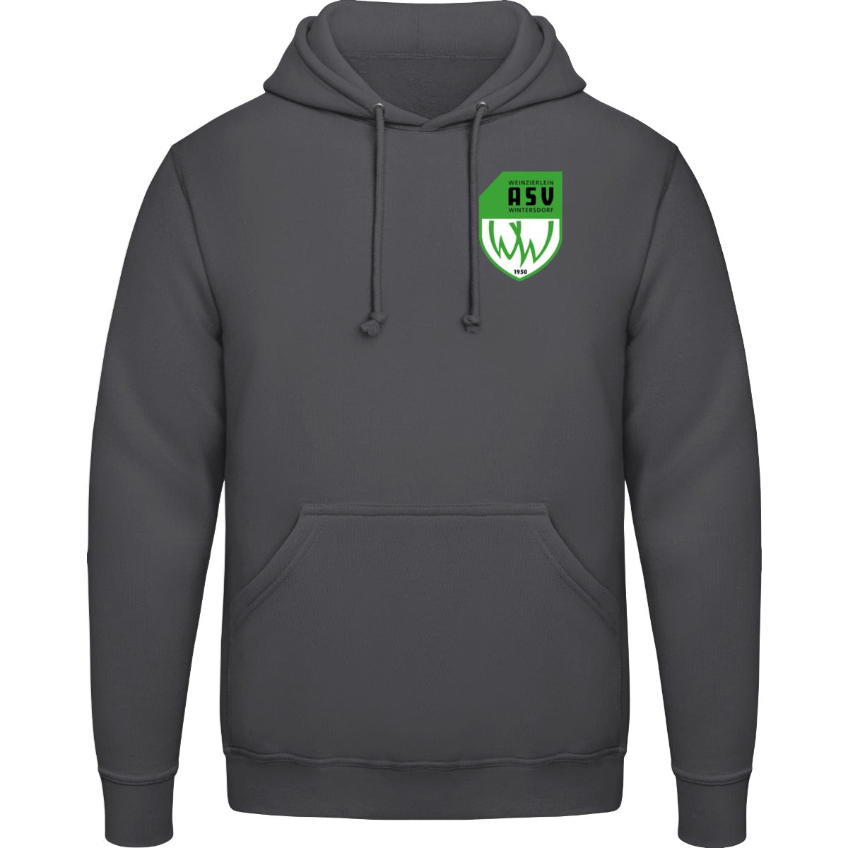 College Hoodie JH001 – ASV-Wappen herzseitig Shark Grey Vorderseite