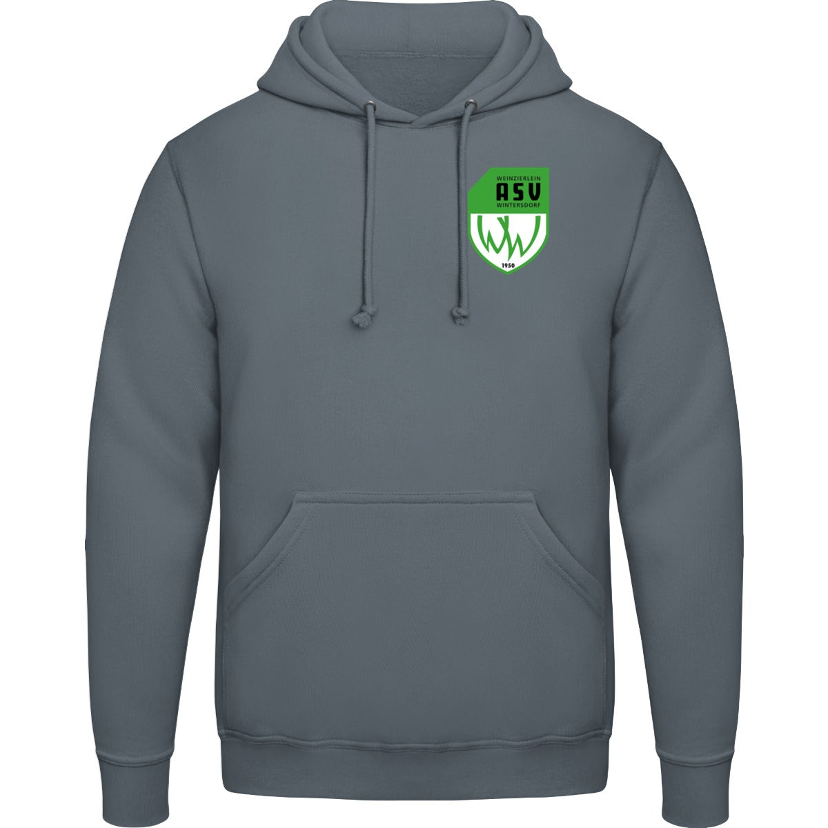 College Hoodie JH001 – ASV-Wappen herzseitig Steel Grey Vorderseite