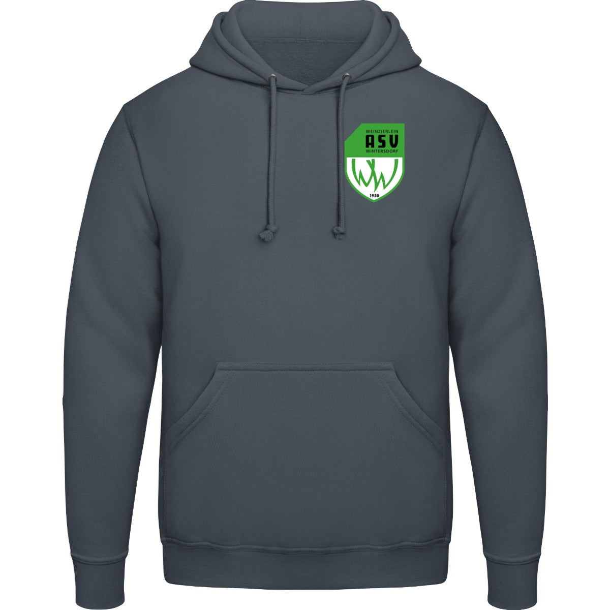 College Hoodie JH001 – ASV-Wappen herzseitig Storm Grey Vorderseite