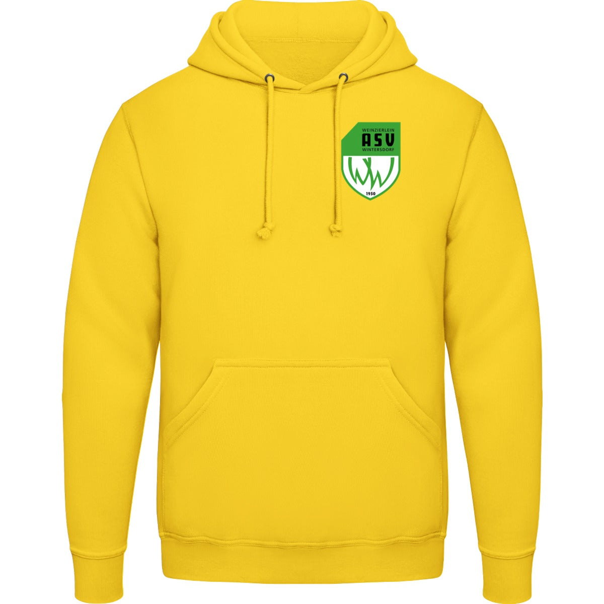 College Hoodie JH001 – ASV-Wappen herzseitig Sun Yellow Vorderseite