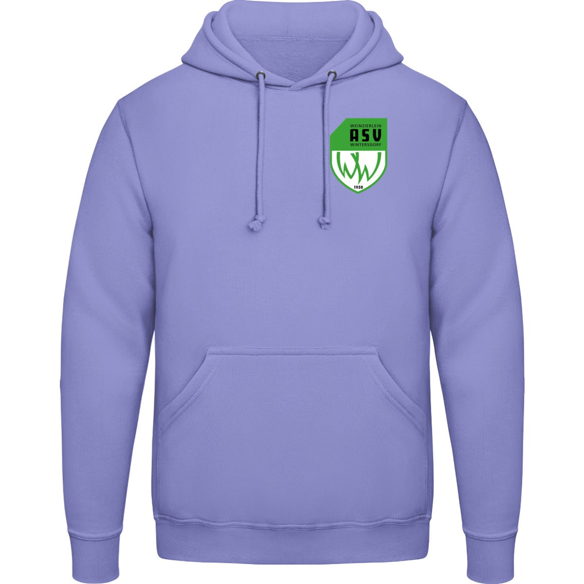 College Hoodie JH001 – ASV-Wappen herzseitig True Violet Vorderseite