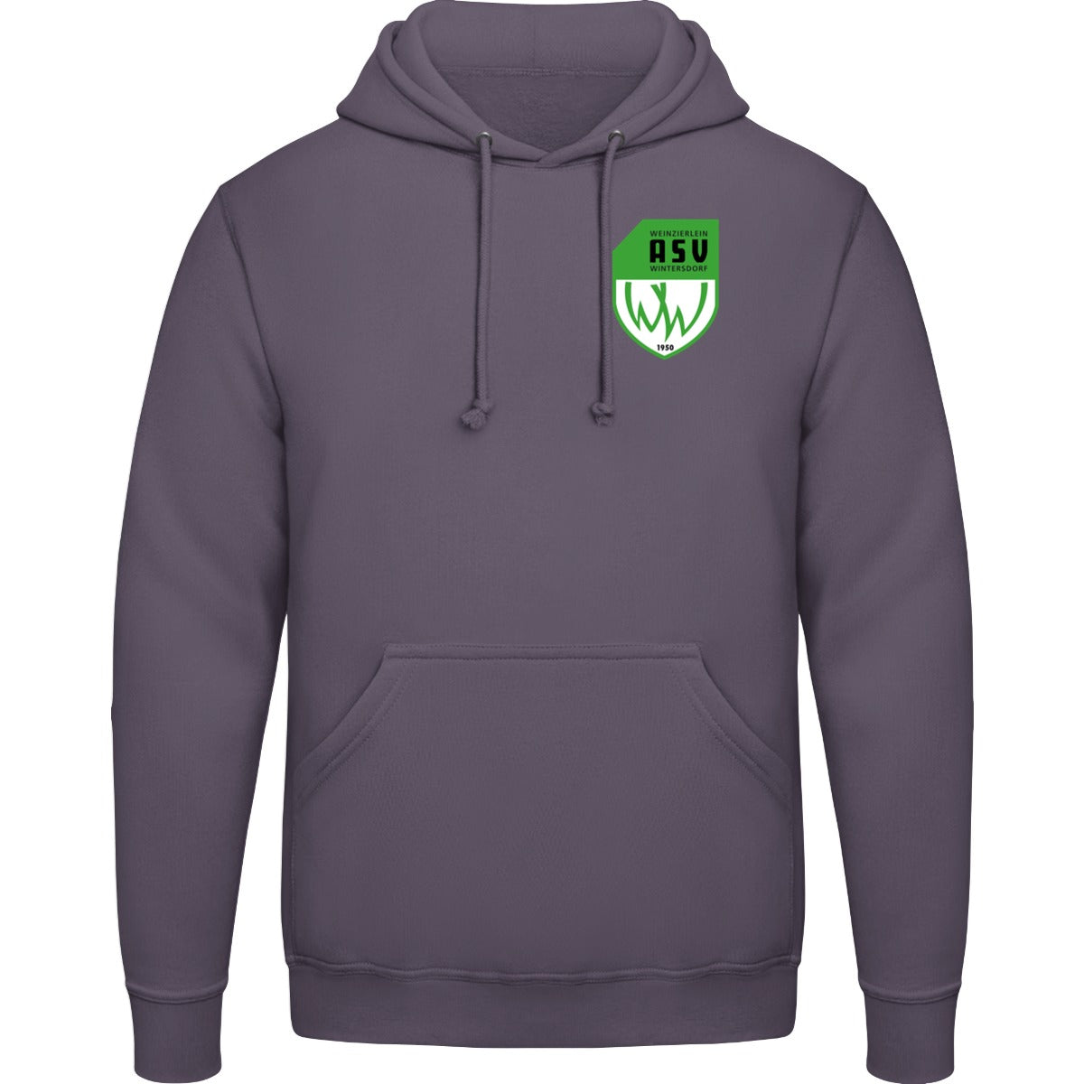 College Hoodie JH001 – ASV-Wappen herzseitig Wild Mulberry Vorderseite