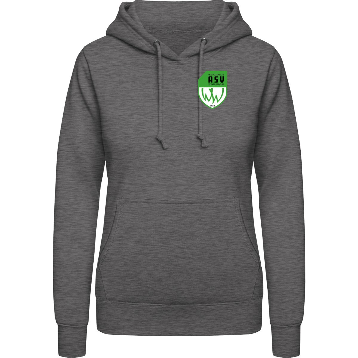 College Hoodie Women JH001F – ASV-Wappen herzseitig Charcoal Vorderseite