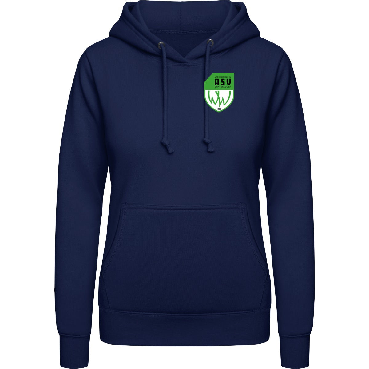 College Hoodie Women JH001F – ASV-Wappen herzseitig Oxford Navy Vorderseite