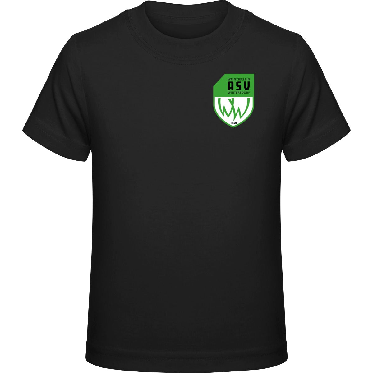 Kids Premium T-Shirt E399 – ASV-Wappen herzseitig Black Vorderseite