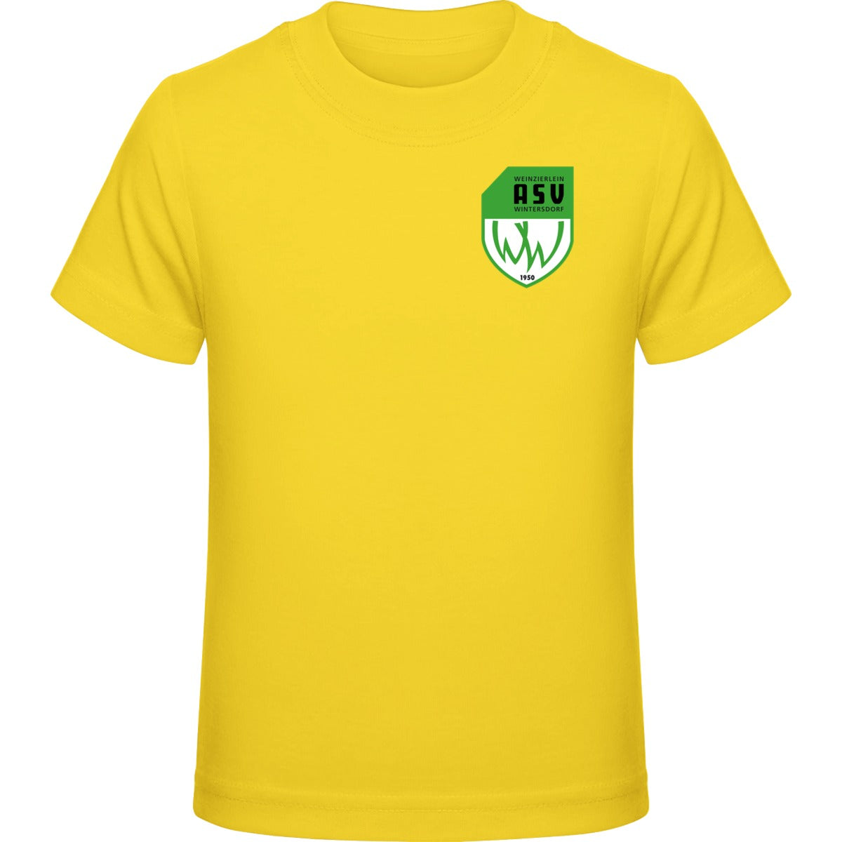 Kids Premium T-Shirt E399 – ASV-Wappen herzseitig Gold Vorderseite