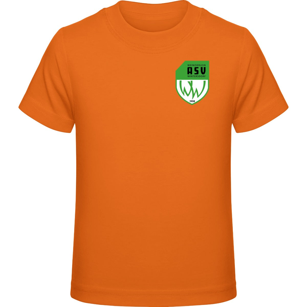 Kids Premium T-Shirt E399 – ASV-Wappen herzseitig Orange Vorderseite