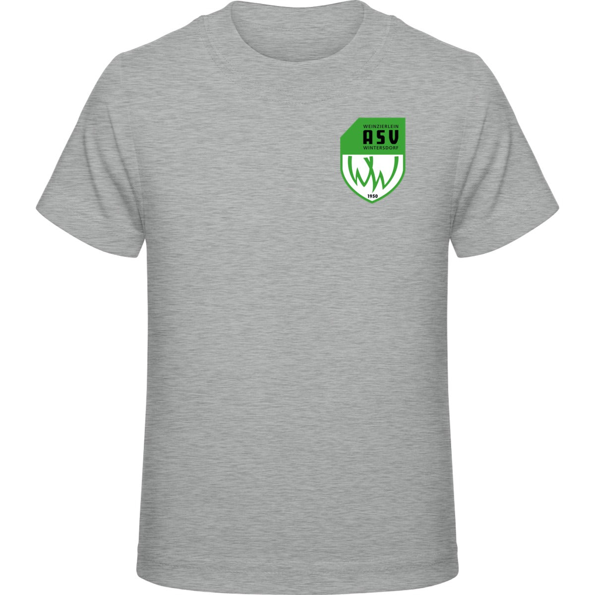 Kids Premium T-Shirt E399 – ASV-Wappen herzseitig Sport Grey Vorderseite