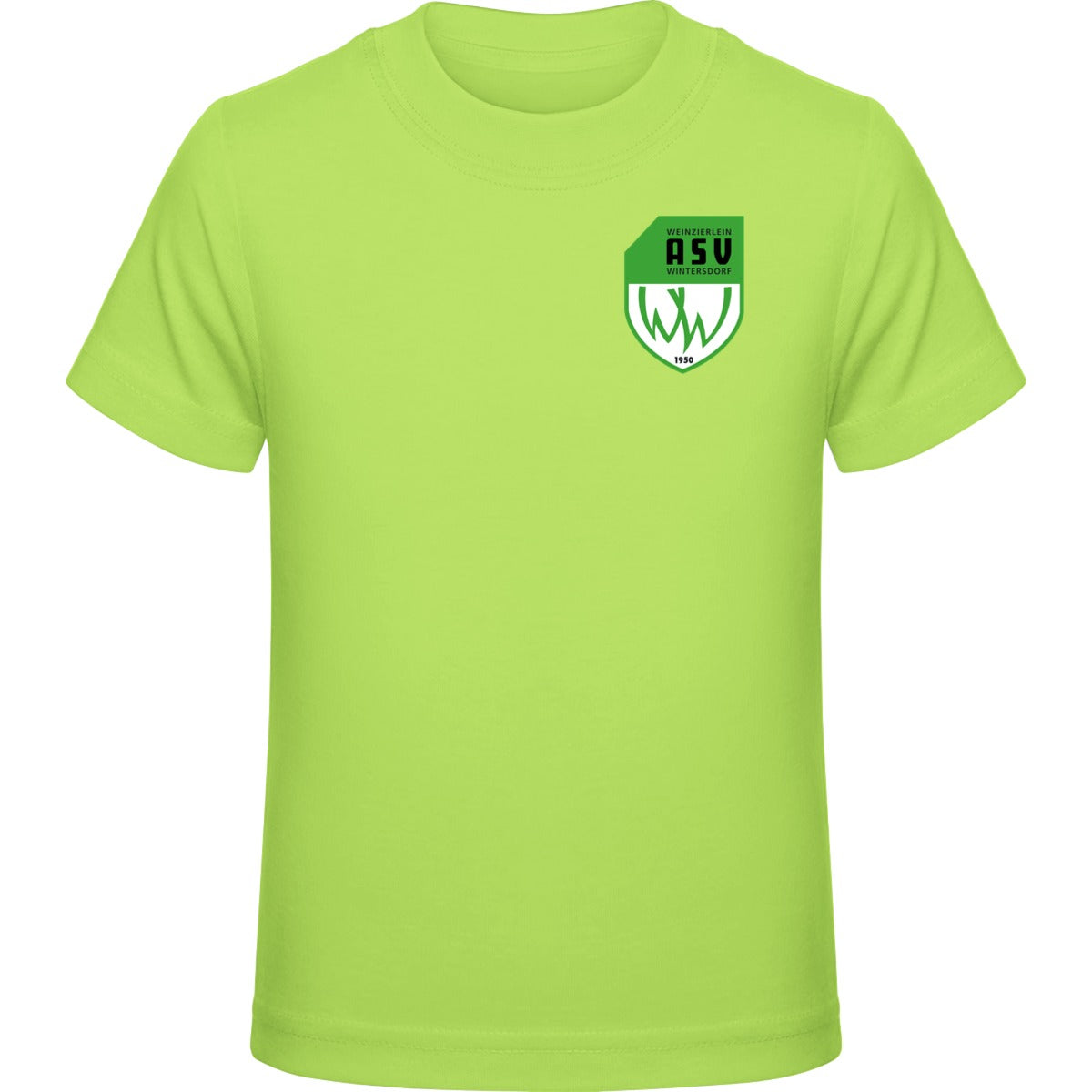 Kids Premium T-Shirt E399 – ASV-Wappen herzseitig Wild Lime Vorderseite