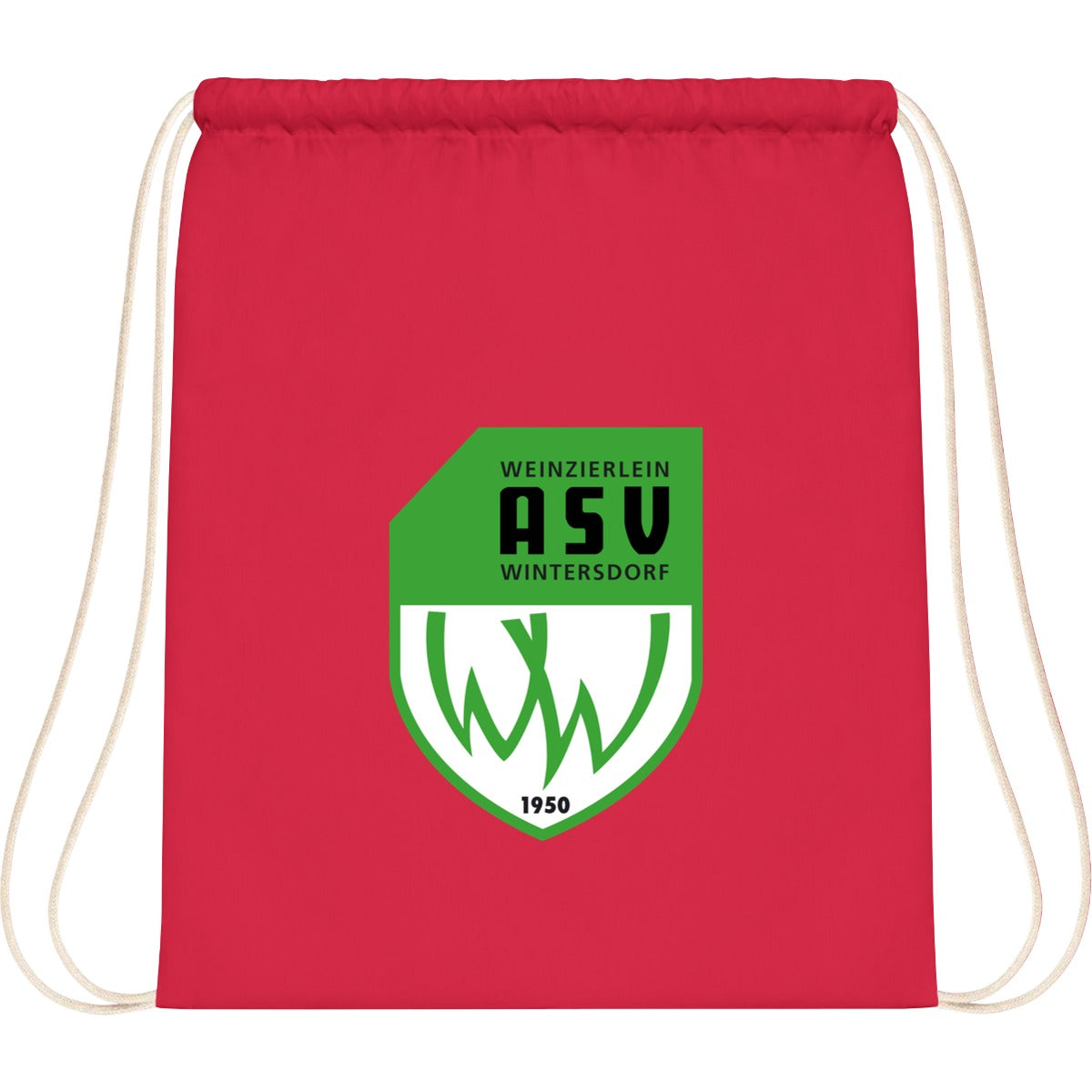 WM110-Cotton-Gymsac – ASV-Wappen mittig groß Bright Red Vorderseite