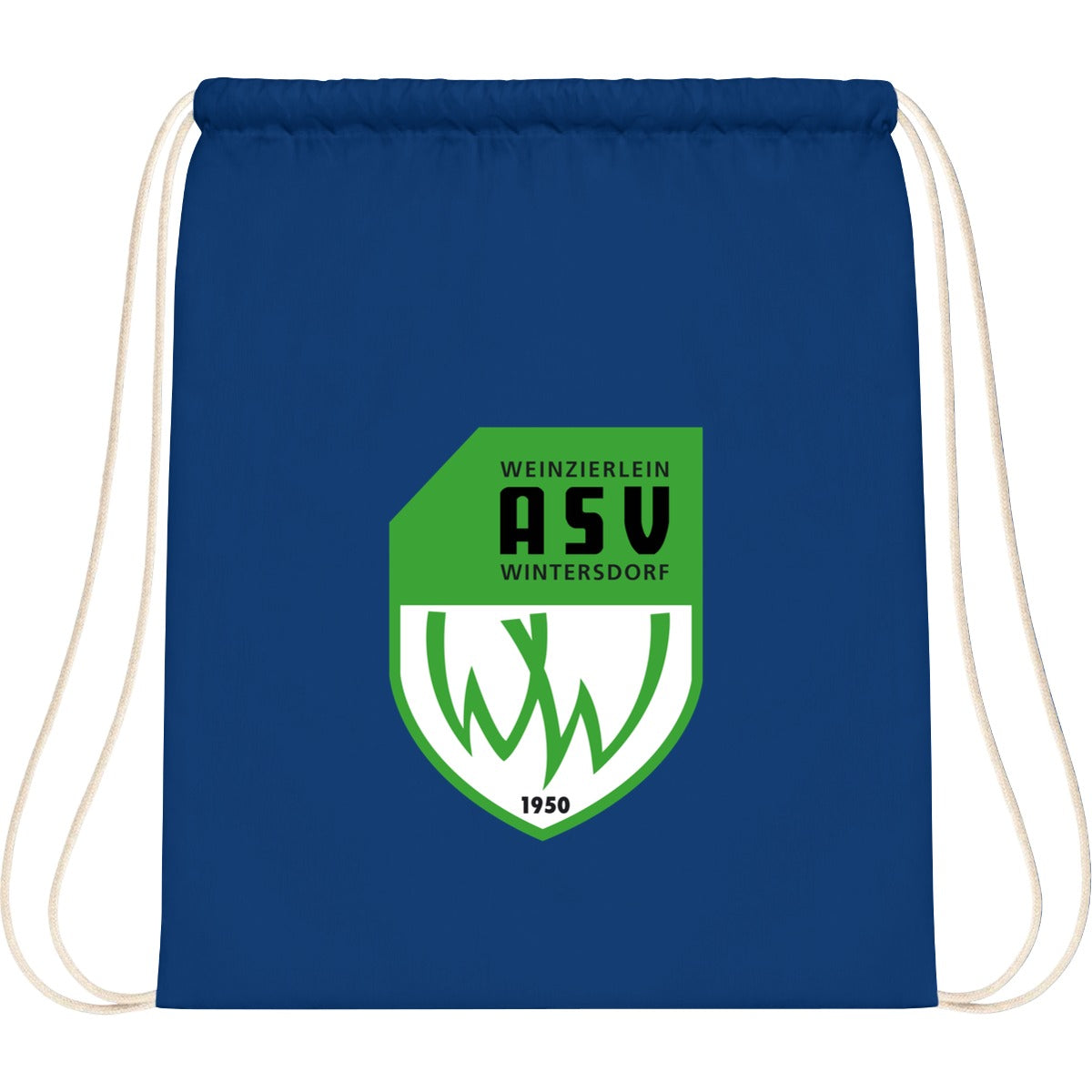 WM110-Cotton-Gymsac – ASV-Wappen mittig groß Bright Royal Vorderseite