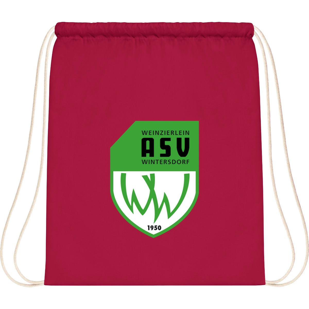 WM110-Cotton-Gymsac – ASV-Wappen mittig groß Classic Red Vorderseite