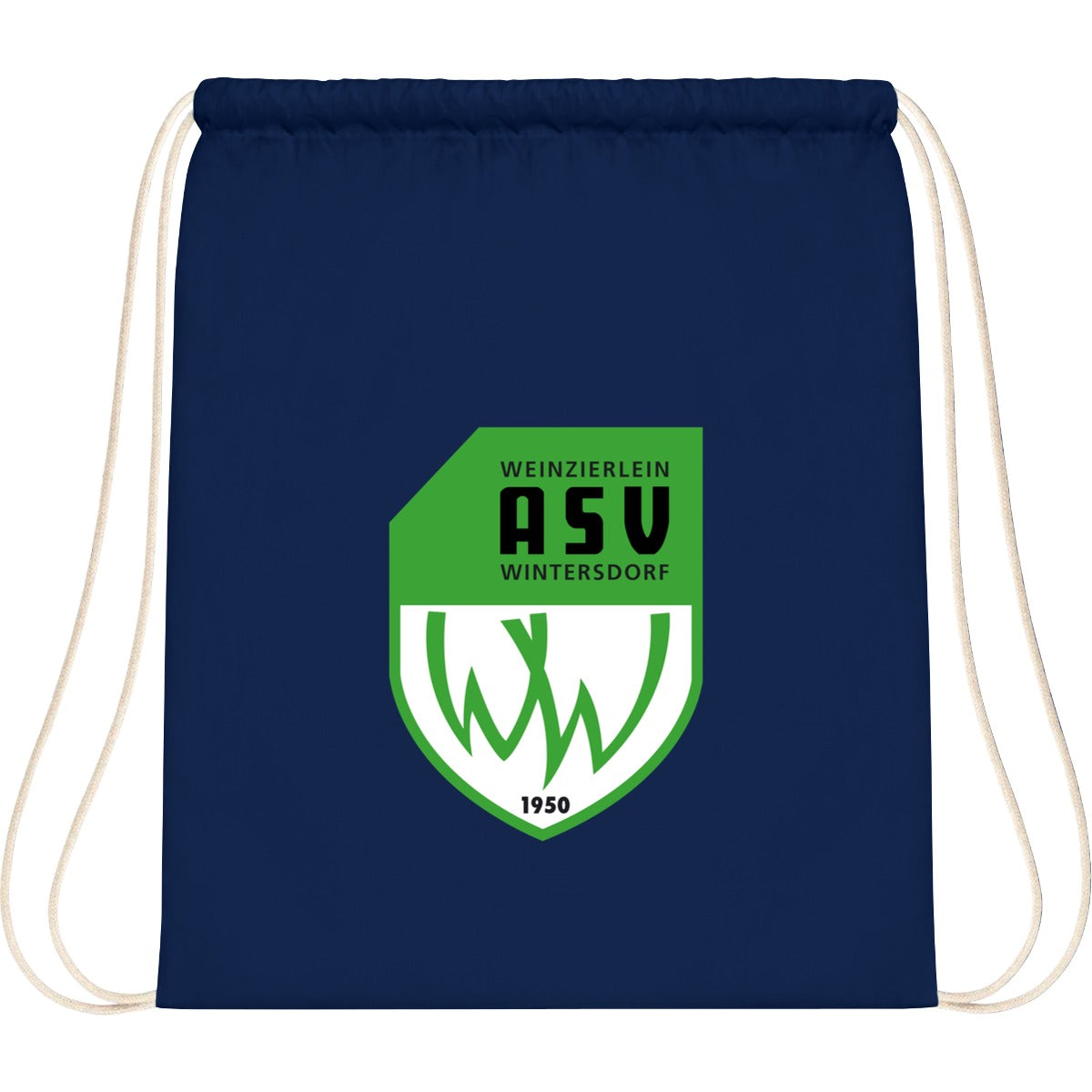 WM110-Cotton-Gymsac – ASV-Wappen mittig groß French Navy Vorderseite