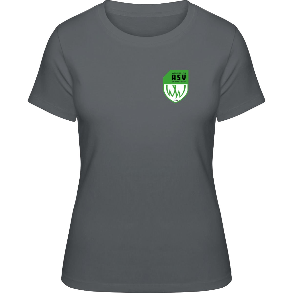NO. 127 HAKRO DAMEN T-SHIRT CLASSIC – ASV-Wappen herzseitig Graphit Vorderseite