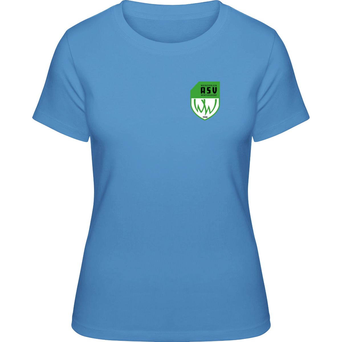 NO. 127 HAKRO DAMEN T-SHIRT CLASSIC – ASV-Wappen herzseitig Malibublau Vorderseite