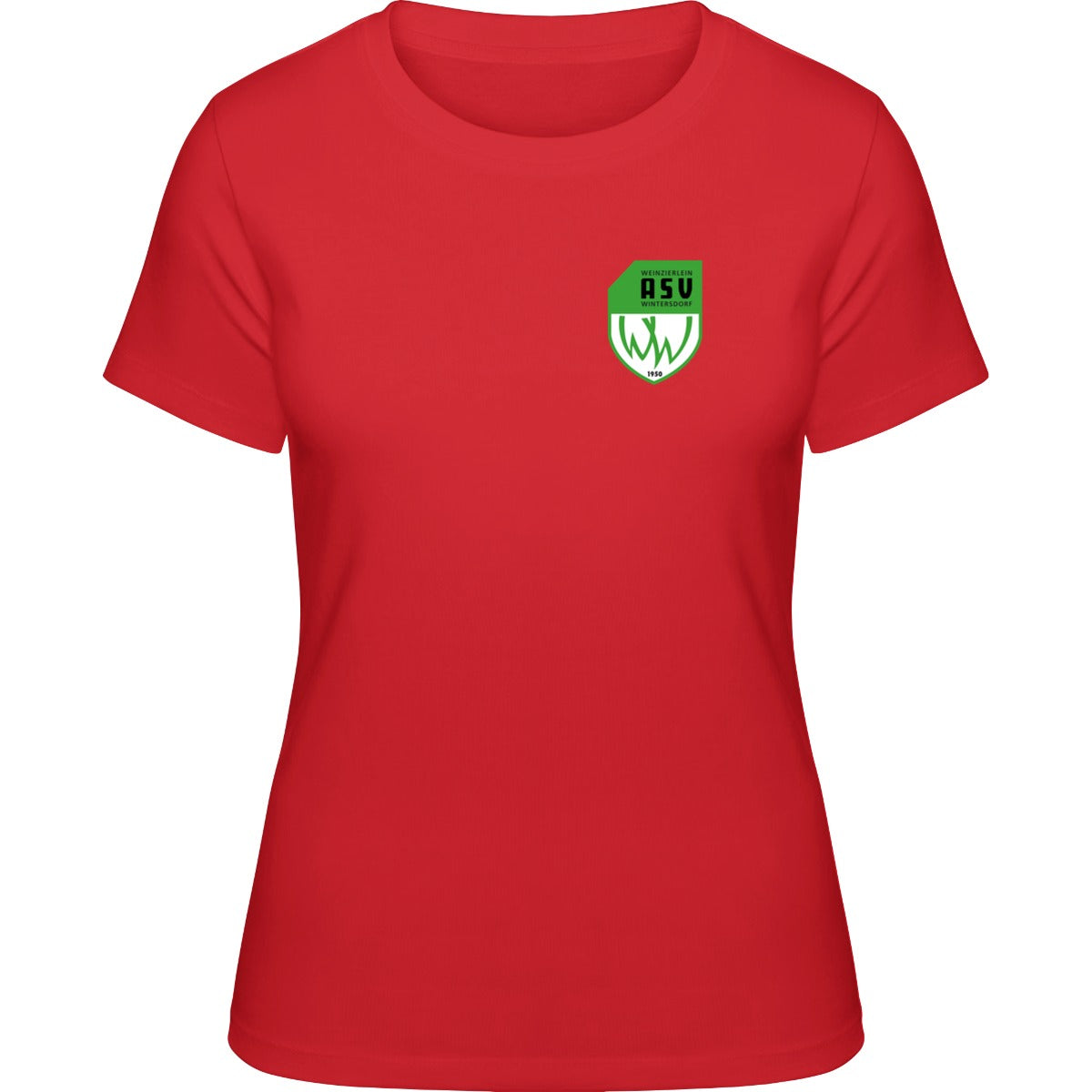 NO. 127 HAKRO DAMEN T-SHIRT CLASSIC – ASV-Wappen herzseitig Rot Vorderseite