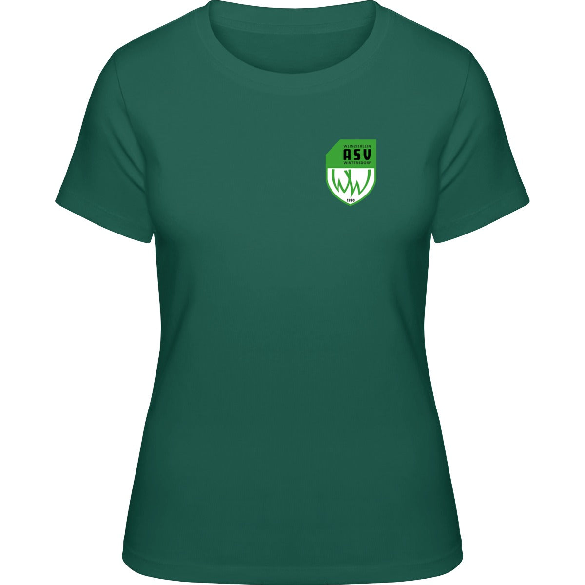 NO. 127 HAKRO DAMEN T-SHIRT CLASSIC – ASV-Wappen herzseitig Tanne Vorderseite