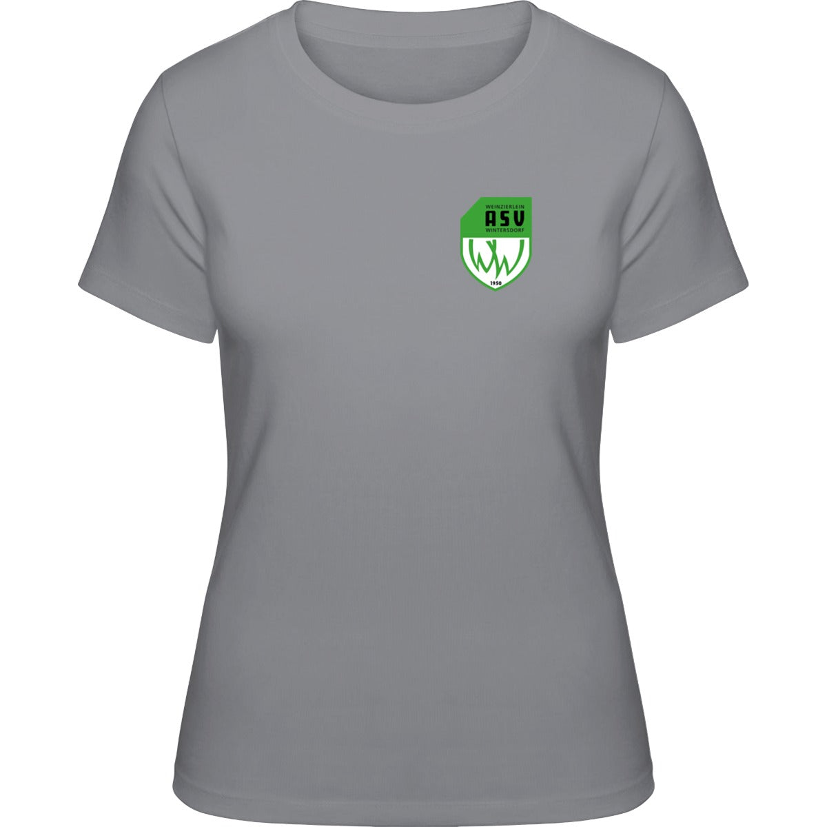 NO. 127 HAKRO DAMEN T-SHIRT CLASSIC – ASV-Wappen herzseitig Titan Vorderseite