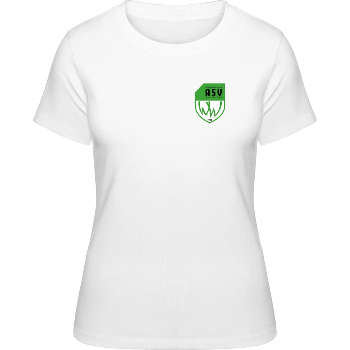 NO. 127 HAKRO DAMEN T-SHIRT CLASSIC – ASV-Wappen herzseitig Weiß Vorderseite