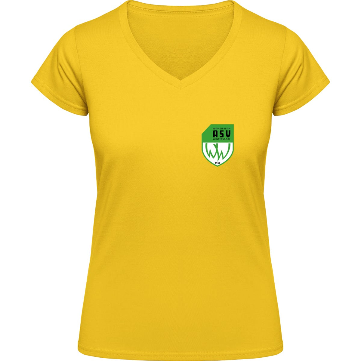 NO. 126 HAKRO DAMEN V-SHIRT CLASSIC – ASV-Wappen herzseitig Sonne Vorderseite