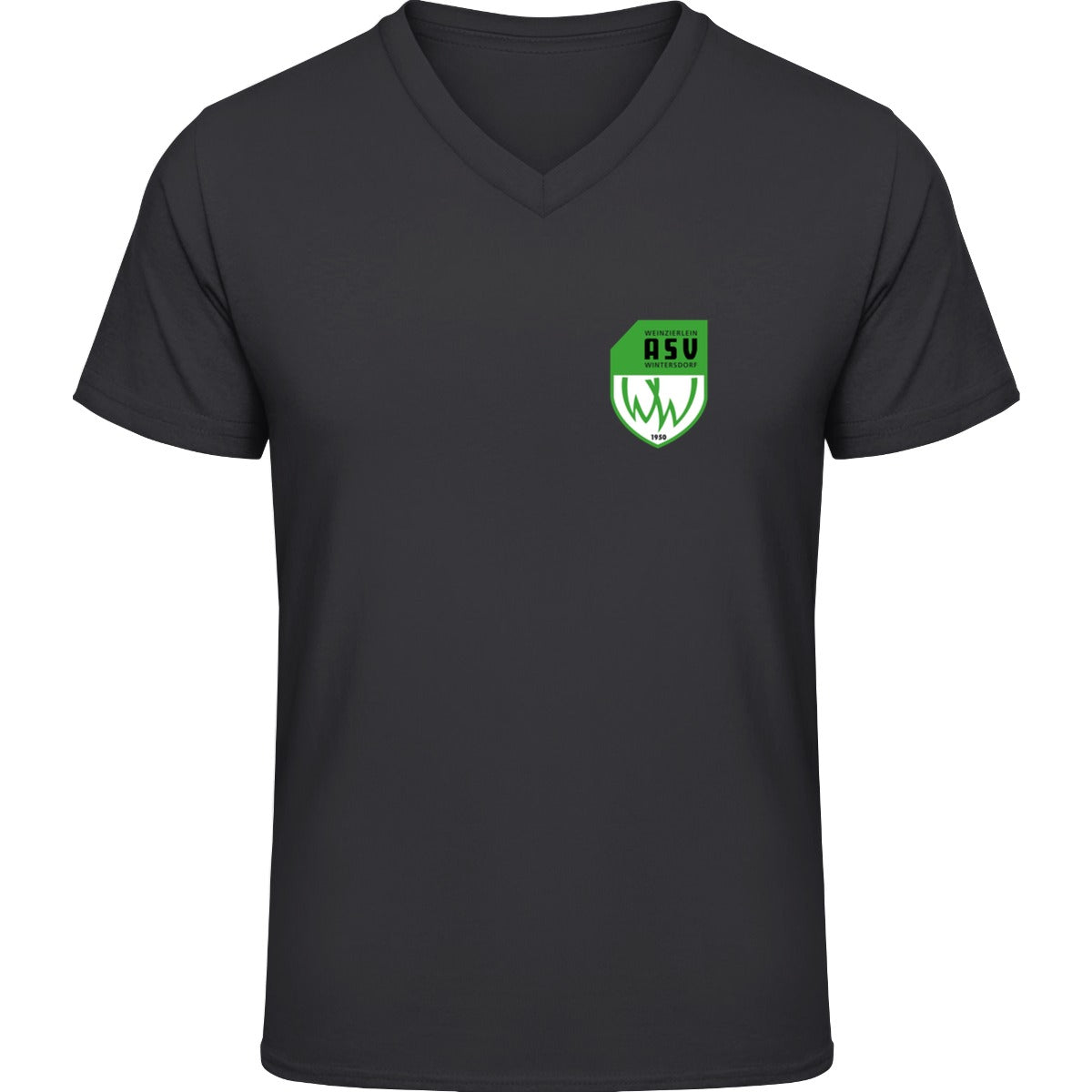NO. 226 HAKRO V-SHIRT CLASSIC – ASV-Wappen herzseitig Schwarz Vorderseite