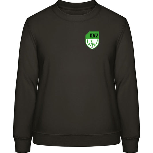 AWDis Sweat Basic Sweatshirt Damen JH030F – ASV-Wappen herzseitig Deep Black Vorderseite