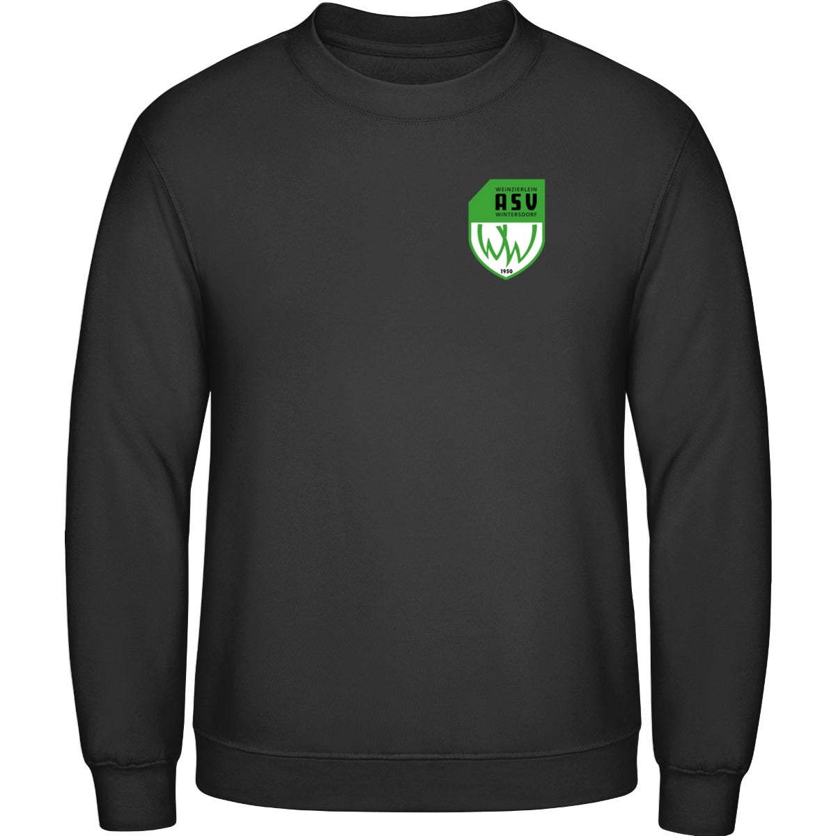 Basic Crewneck Sweatshirt BB003 – ASV-Wappen herzseitig Black Vorderseite
