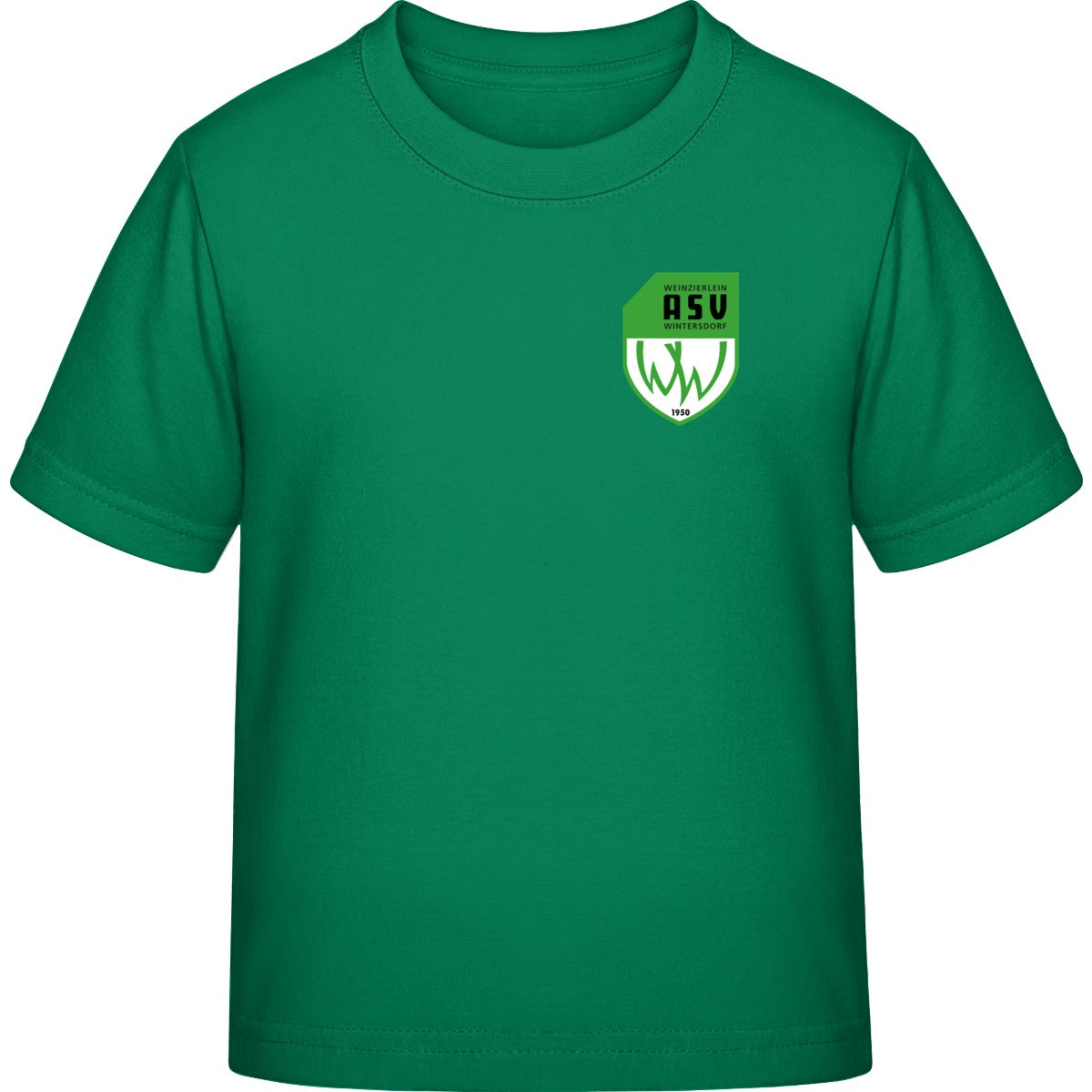 B&C Exact 190 Kids T-Shirt BCTK301 – ASV-Wappen herzseitig Kelly Green Vorderseite