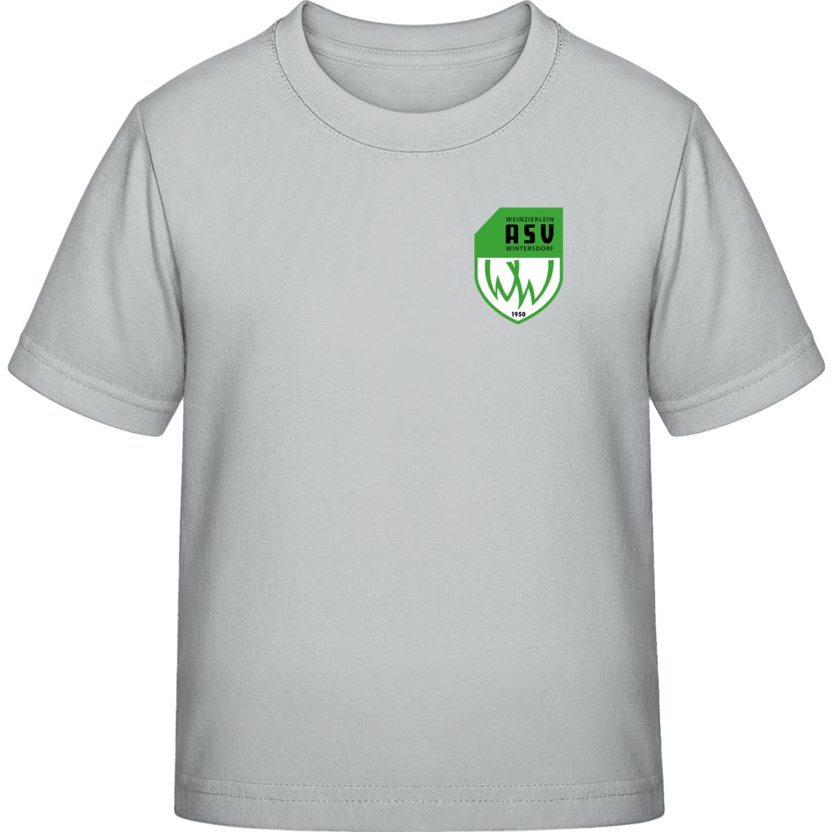 B&C Exact 190 Kids T-Shirt BCTK301 – ASV-Wappen herzseitig Pacific Grey Vorderseite