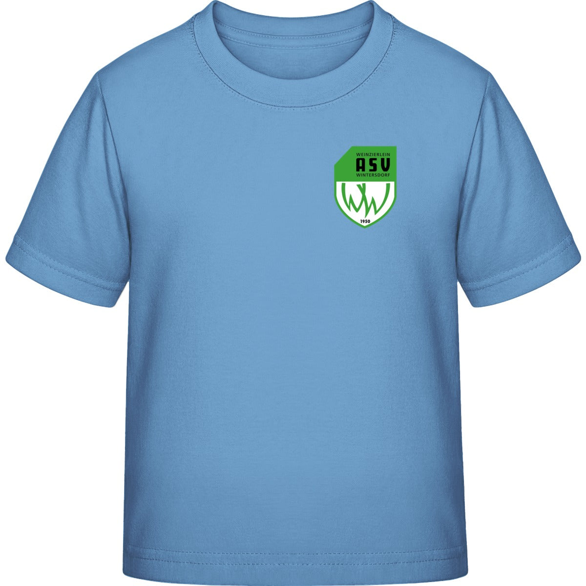 B&C Exact 190 Kids T-Shirt BCTK301 – ASV-Wappen herzseitig Sky Blue Vorderseite
