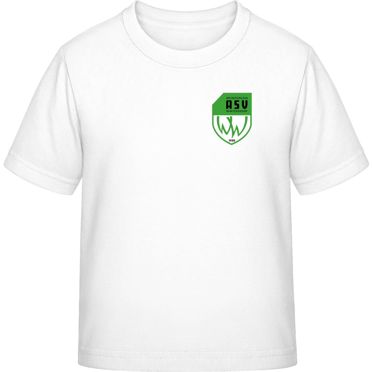 B&C Exact 190 Kids T-Shirt BCTK301 – ASV-Wappen herzseitig White Vorderseite