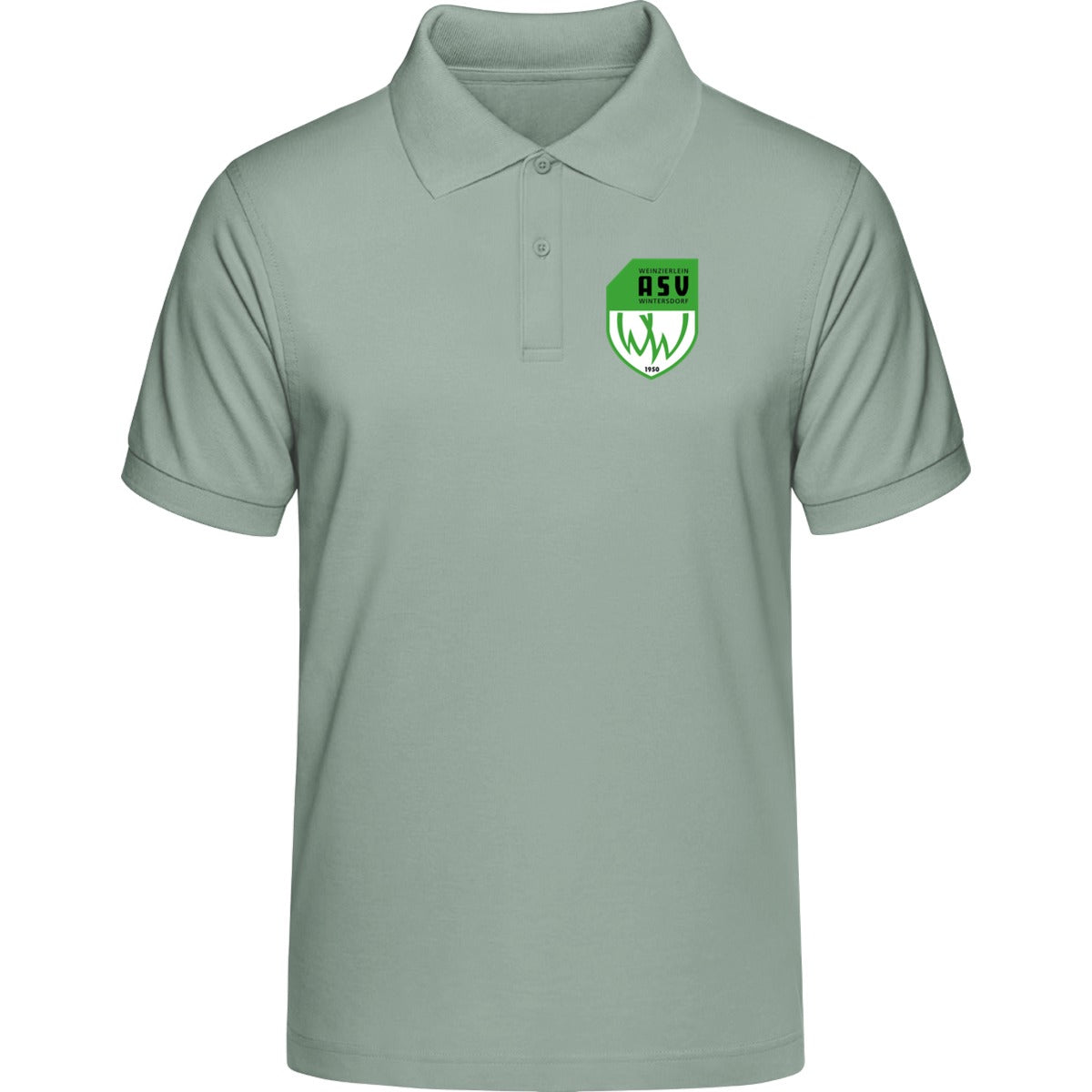 Unisex Poloshirt Prepster STPU331 – ASV-Wappen herzseitig Aloe Vorderseite