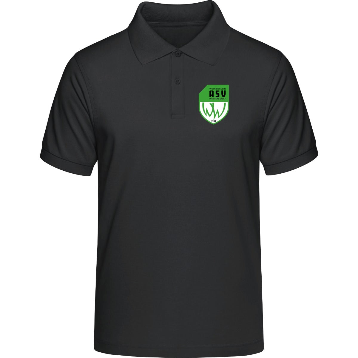 Unisex Poloshirt Prepster STPU331 – ASV-Wappen herzseitig Black Vorderseite