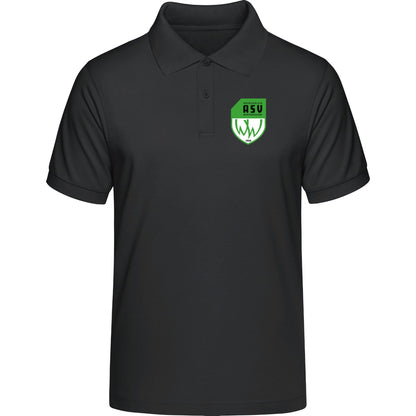 Unisex Poloshirt Prepster STPU331 – ASV-Wappen herzseitig Black Vorderseite
