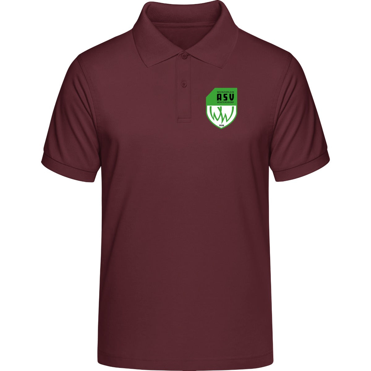 Unisex Poloshirt Prepster STPU331 – ASV-Wappen herzseitig Burgundy Vorderseite