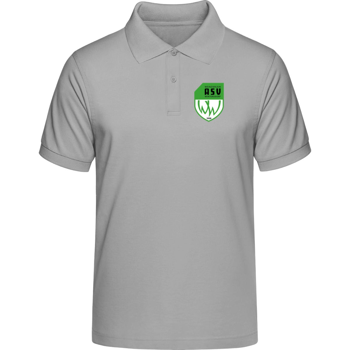 Unisex Poloshirt Prepster STPU331 – ASV-Wappen herzseitig Heather Grey Vorderseite