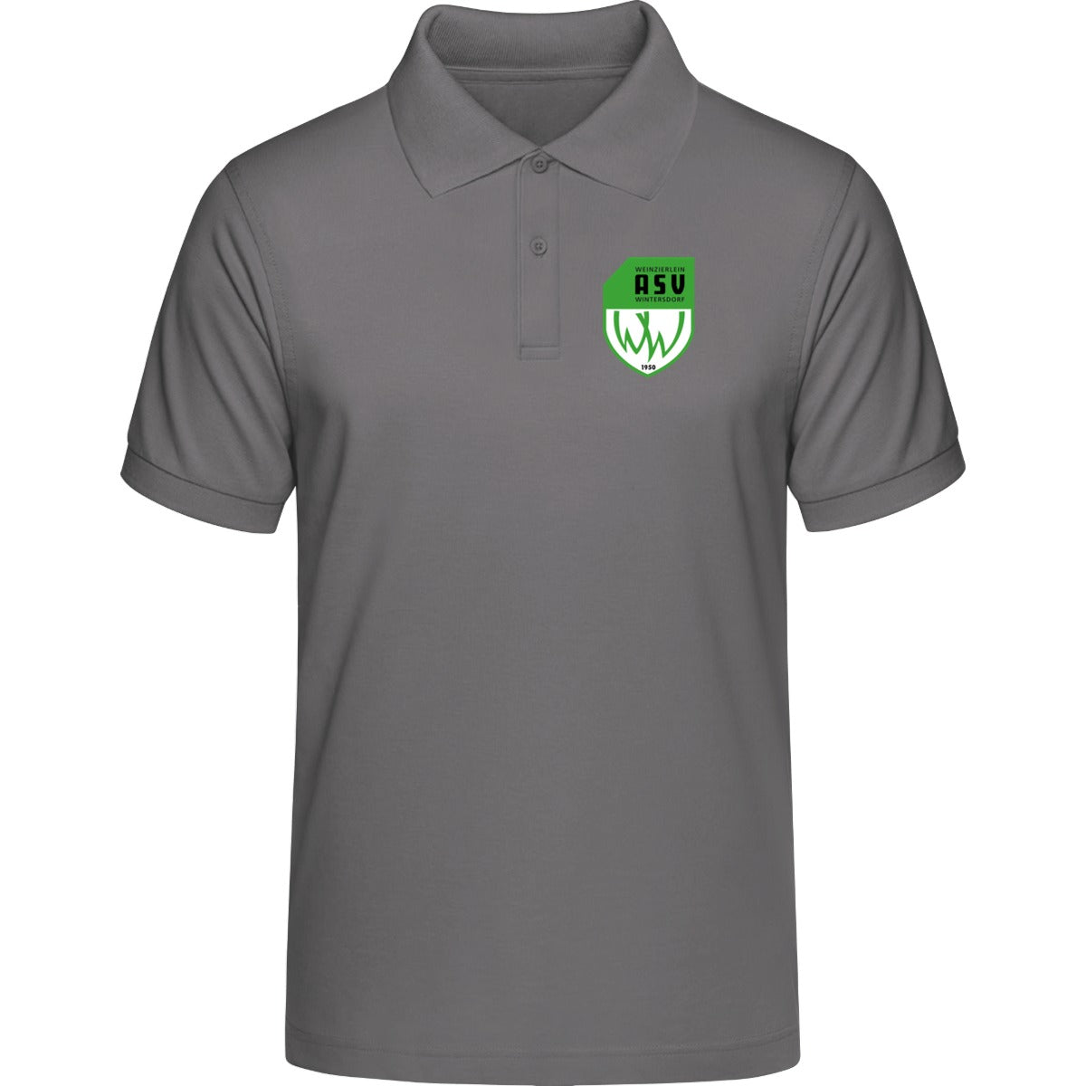 Unisex Poloshirt Prepster STPU331 – ASV-Wappen herzseitig Mid Heather Grey Vorderseite