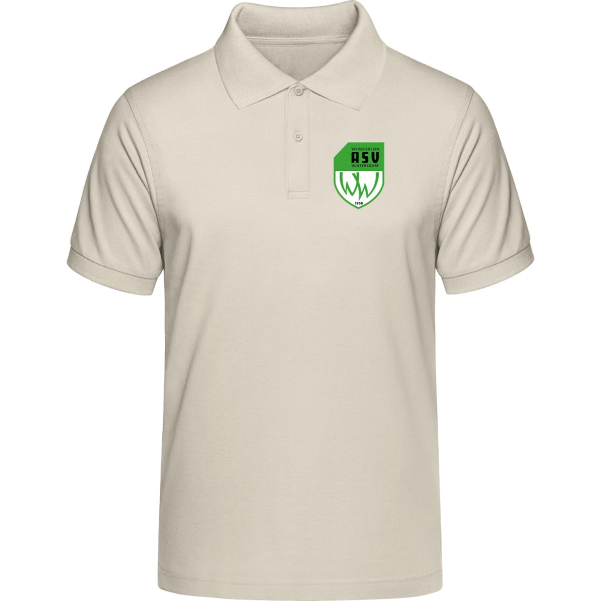 Unisex Poloshirt Prepster STPU331 – ASV-Wappen herzseitig Natural Raw Vorderseite
