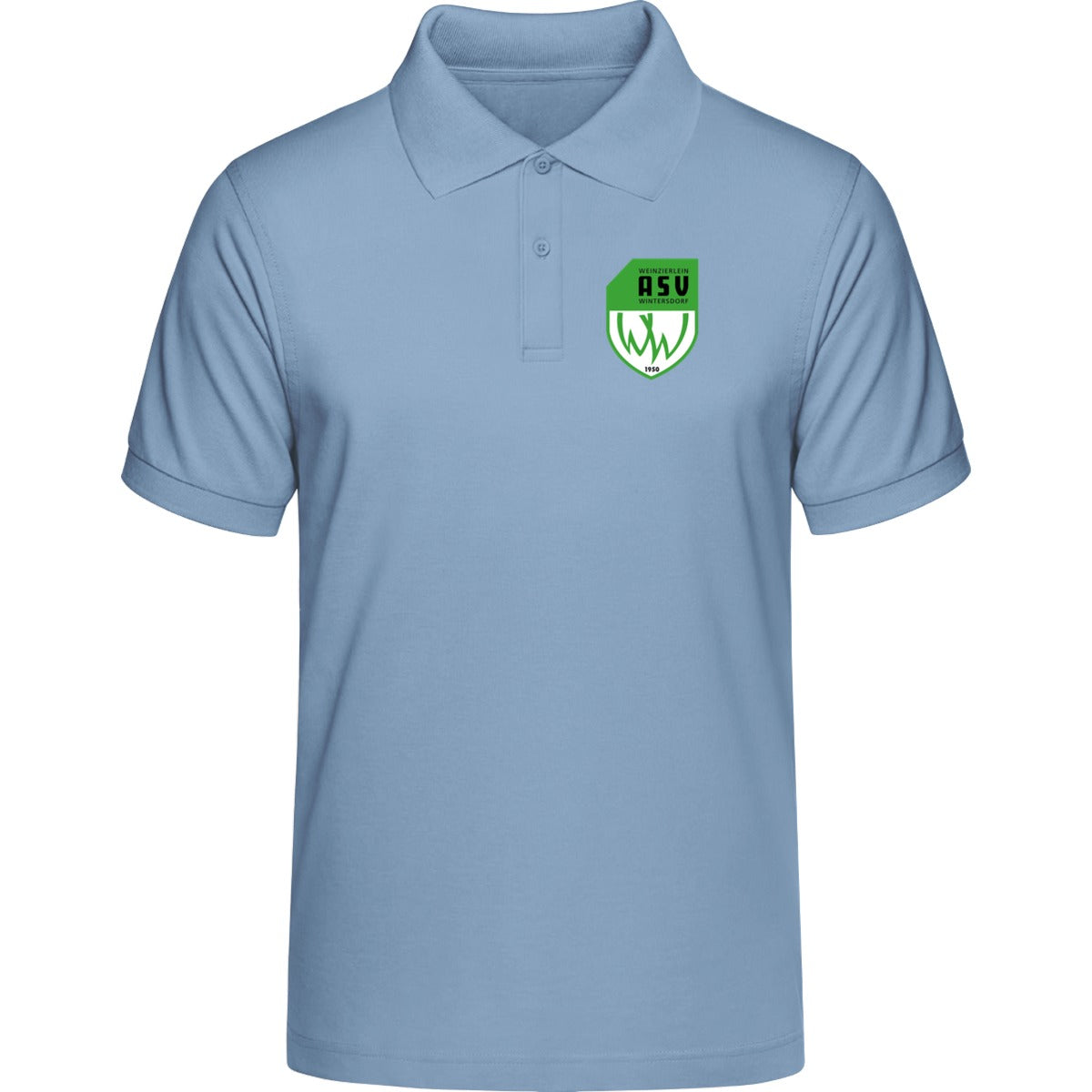 Unisex Poloshirt Prepster STPU331 – ASV-Wappen herzseitig Sky Blue Vorderseite